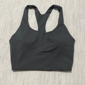 Grey long sports bra